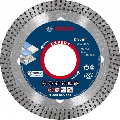 Deimantinis pjovimo diskas Bosch, 85 mm, 2608900653 Deimantinis pjovimo diskas Bosch, 85 mm, 2608900653