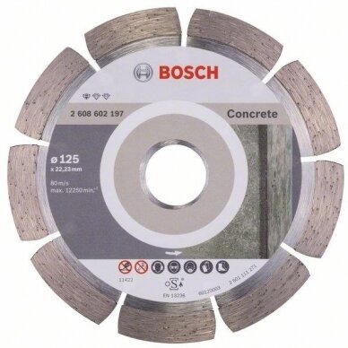 Deimantinis pjovimo diskas Bosch betonui 115mm; 22,23mm Deimantinis pjovimo diskas Bosch betonui 115mm; 22,23mm