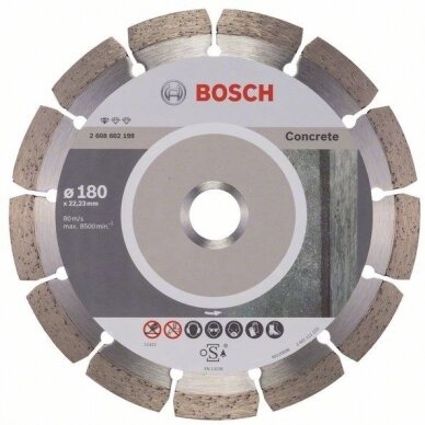 Deimantinis pjovimo diskas Bosch betonui 180mm; 22,23mm Deimantinis pjovimo diskas Bosch betonui 180mm; 22,23mm