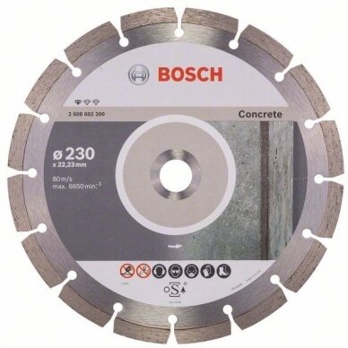 Deimantinis pjovimo diskas Bosch betonui 230mm; 22,23mm Deimantinis pjovimo diskas Bosch betonui 230mm; 22,23mm