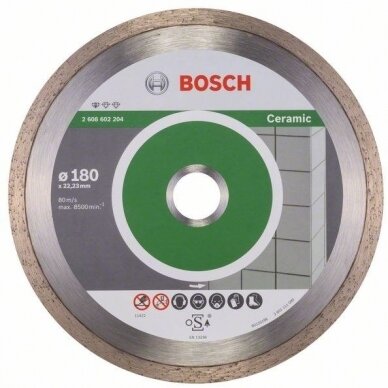 Deimantinis pjovimo diskas Bosch keramikai 180mm; 22,23mm Deimantinis pjovimo diskas Bosch keramikai 180mm; 22,23mm