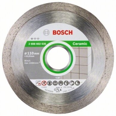 Deimantinis pjovimo diskas Bosch PROFESSIONAL FOR CERAMIC, 110 mm, 2608602535 Deimantinis pjovimo diskas Bosch PROFESSIONAL FOR CERAMIC, 110 mm, 2608602535