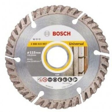 Deimantinis pjovimo diskas Bosch Universal 115 mm, 2608615057 Deimantinis pjovimo diskas Bosch Universal 115 mm, 2608615057