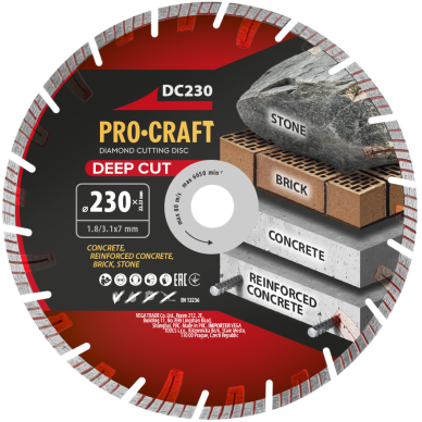 Deimantinis pjovimo diskas „ProCraft DC230” Deimantinis pjovimo diskas „ProCraft DC230”