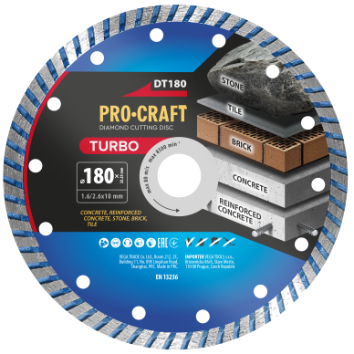 Deimantinis pjovimo diskas „ProCraft DT180” Deimantinis pjovimo diskas „ProCraft DT180”