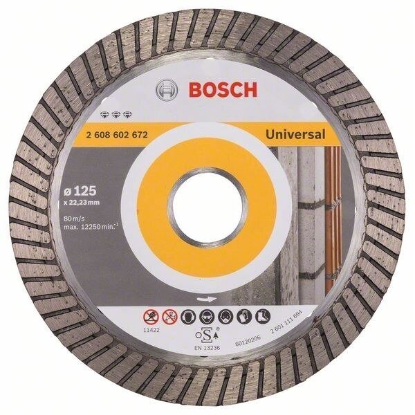 Deimantinis pjovimo diskas Bosch BEST FOR UNIVERSAL TURBO, 125 mm, 2608602672 Deimantinis pjovimo diskas Bosch BEST FOR UNIVERSAL TURBO, 125 mm, 2608602672