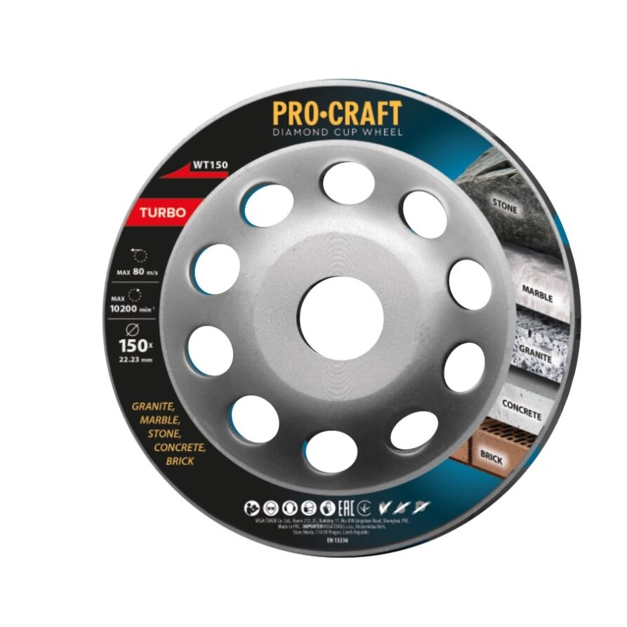 Deimantinis šlifavimo diskas „ProCraft WT150 Turbo” Deimantinis šlifavimo diskas „ProCraft WT150 Turbo”