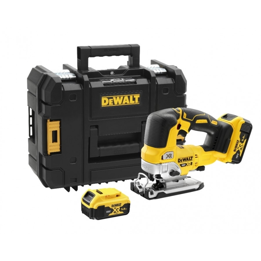 DeWALT DCS334P2 akumuliatorinis siaurapjūklis (18V 2 x 5,0 Ah) DeWALT DCS334P2 akumuliatorinis siaurapjūklis (18V 2 x 5,0 Ah)