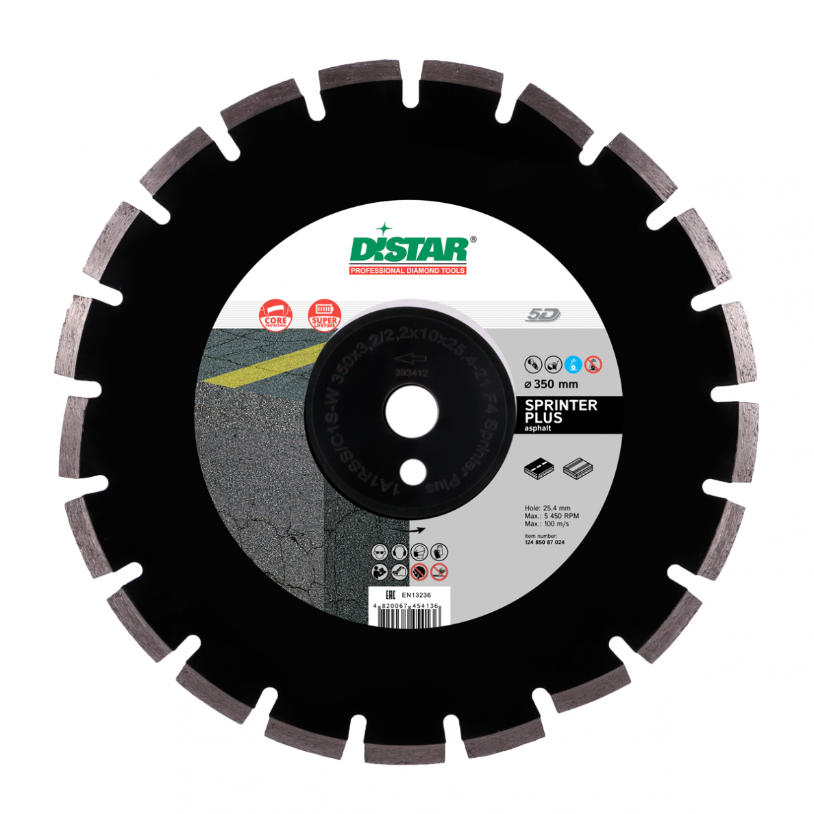 Distar deimantinio pjovimo diskas asfaltui Ø350x25,4 Distar deimantinio pjovimo diskas asfaltui Ø350x25,4