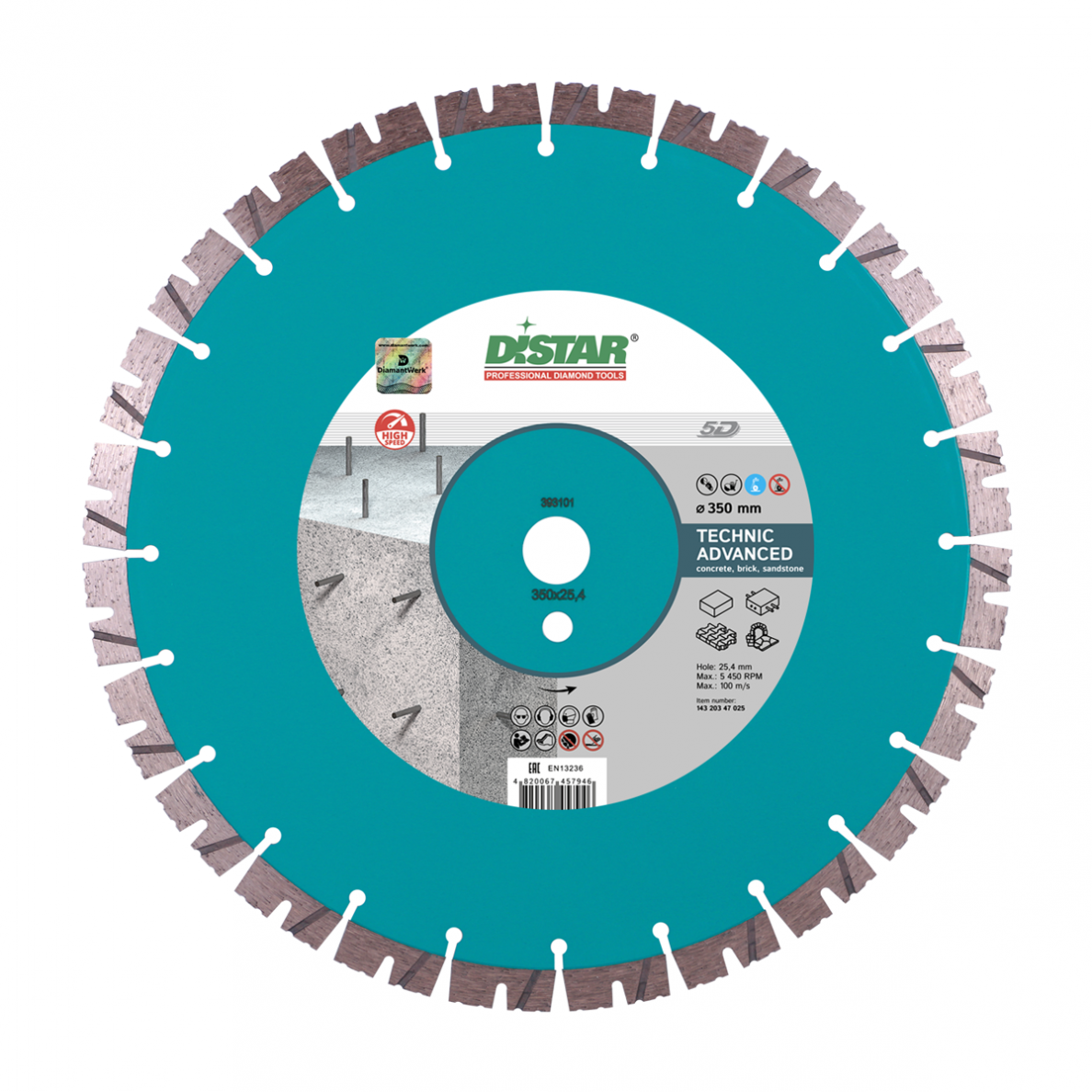 Distar deimantinio pjovimo diskas betonui Ø300x25,4 Distar deimantinio pjovimo diskas betonui Ø300x25,4