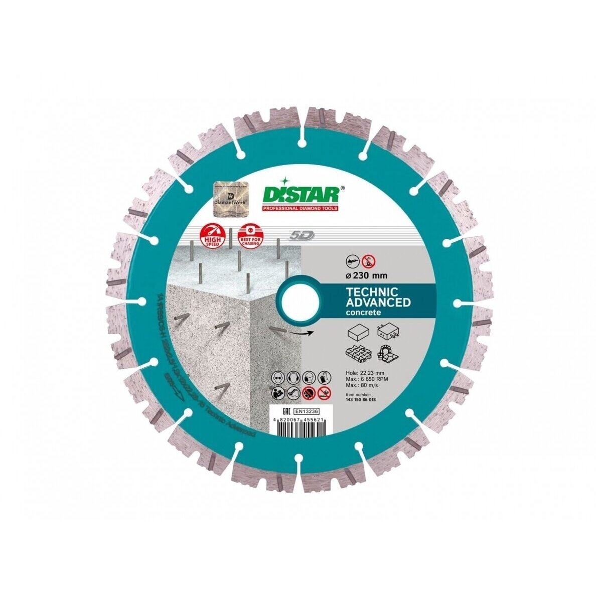 DISTAR TECHNIC ADVANCED Deimantinis diskas betonui, 150mm (14315347012) DISTAR TECHNIC ADVANCED Deimantinis diskas betonui, 150mm (14315347012)