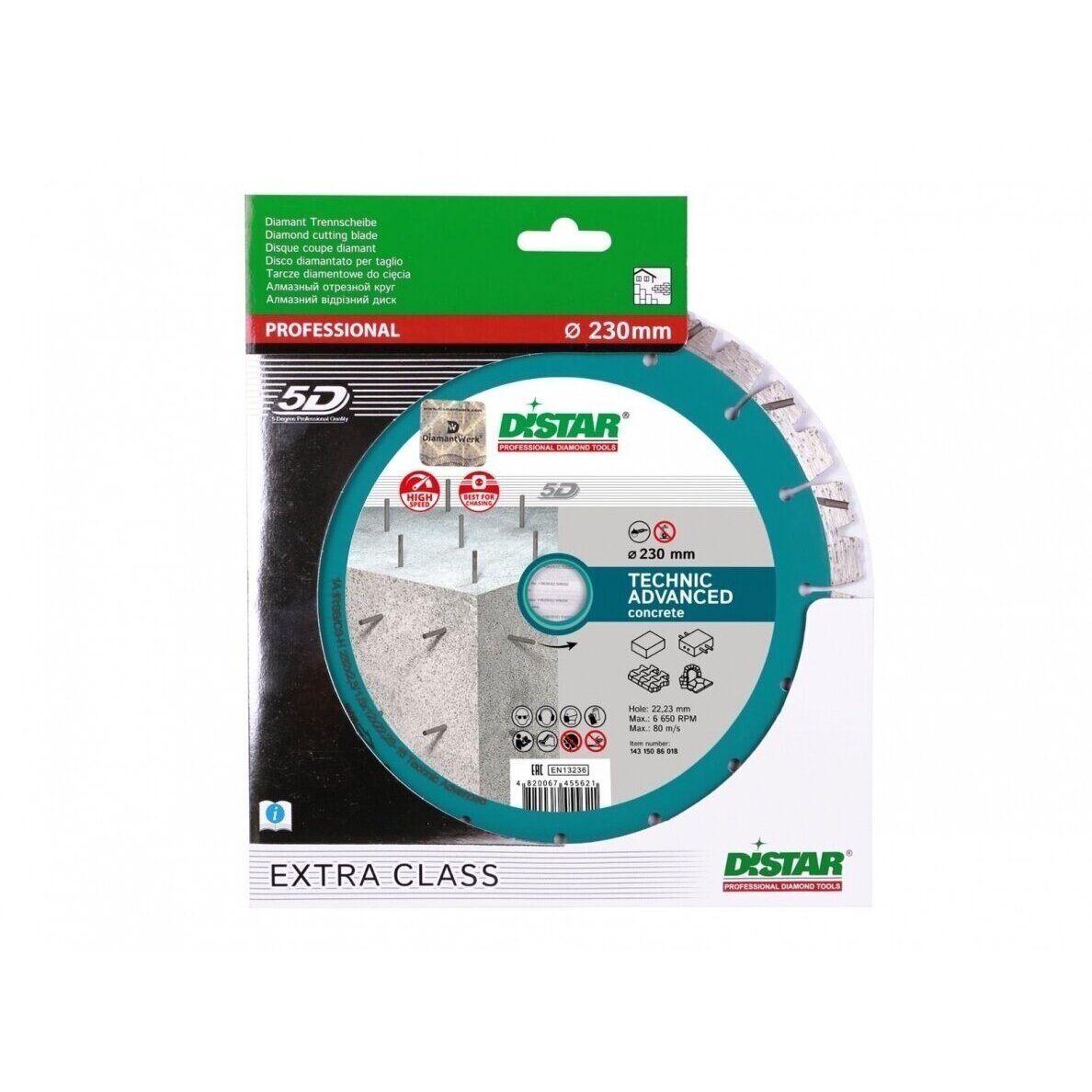 DISTAR TECHNIC ADVANCED Deimantinis diskas betonui, 150mm (14315347012) 2 DISTAR TECHNIC ADVANCED Deimantinis diskas betonui, 150mm (14315347012) 2