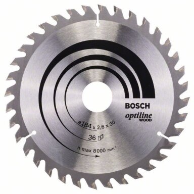 Bosch Disk.pjūkl.diskas 184x30 Optiline Wood Bosch Disk.pjūkl.diskas 184x30 Optiline Wood