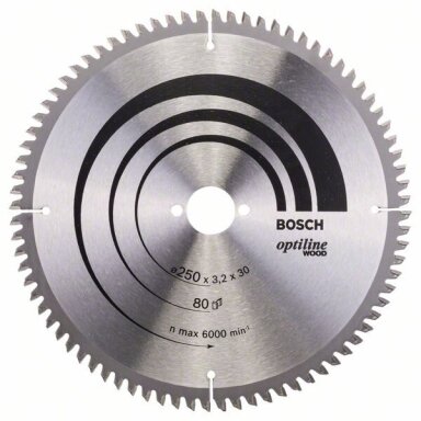 Bosch Disk.pjūkl.diskas 250x30mm, Optiline Wood
