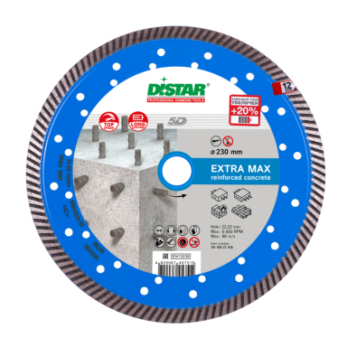 DISTAR TURBO EXTRA MAX Deimantinis diskas betonui, gelžbetoniui, 230mm (10115027018) DISTAR TURBO EXTRA MAX Deimantinis diskas betonui, gelžbetoniui, 230mm (10115027018)