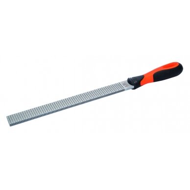 Dildė medžiui , plokščia 200mm 2 grubumo su Ergo rankena Dildė medžiui , plokščia 200mm 2 grubumo su Ergo rankena
