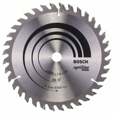 Bosch Disk.pjūkl.diskas 184x16 Optiline Wood Bosch Disk.pjūkl.diskas 184x16 Optiline Wood