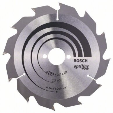 Bosch Disk.pjūkl.diskas 190x30 Optiline Wood Bosch Disk.pjūkl.diskas 190x30 Optiline Wood