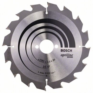 Bosch Disk.pjūkl.diskas 190x30 Optiline Wood Bosch Disk.pjūkl.diskas 190x30 Optiline Wood