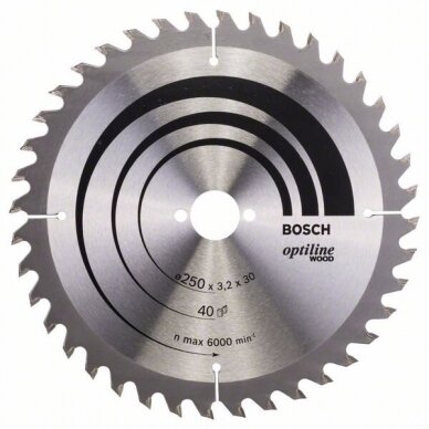 Bosch Disk.pjūkl.diskas 250x30m Optiline Wood Bosch Disk.pjūkl.diskas 250x30m Optiline Wood