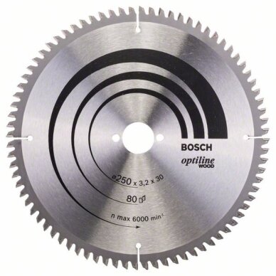 Bosch Disk.pjūkl.diskas 250x30mm, Optiline Wood Bosch Disk.pjūkl.diskas 250x30mm, Optiline Wood