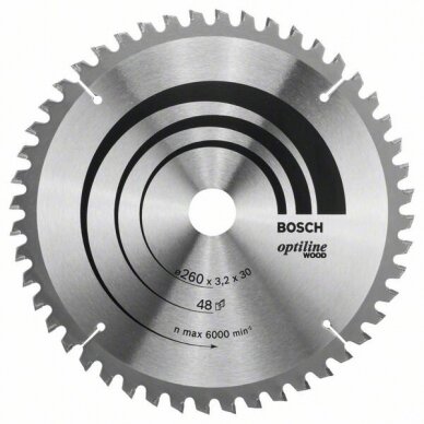 Bosch Disk.pjūkl.diskas 260x30 mm, medžiui Bosch Disk.pjūkl.diskas 260x30 mm, medžiui