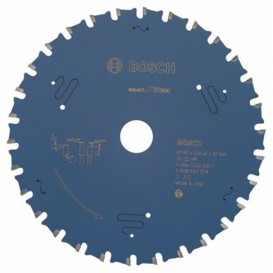 Bosch Disk.pjūkl.diskas plienui Expert For Steel 160x20x1.6mm,30