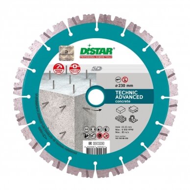 DISTAR TECHNIK ADVANCED deimantinis diskas betonui, 125mm (14315347010) DISTAR TECHNIK ADVANCED deimantinis diskas betonui, 125mm (14315347010)