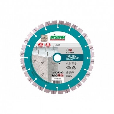 DISTAR TECHNIC ADVANCED Deimantinis diskas betonui, 150mm (14315347012) DISTAR TECHNIC ADVANCED Deimantinis diskas betonui, 150mm (14315347012)