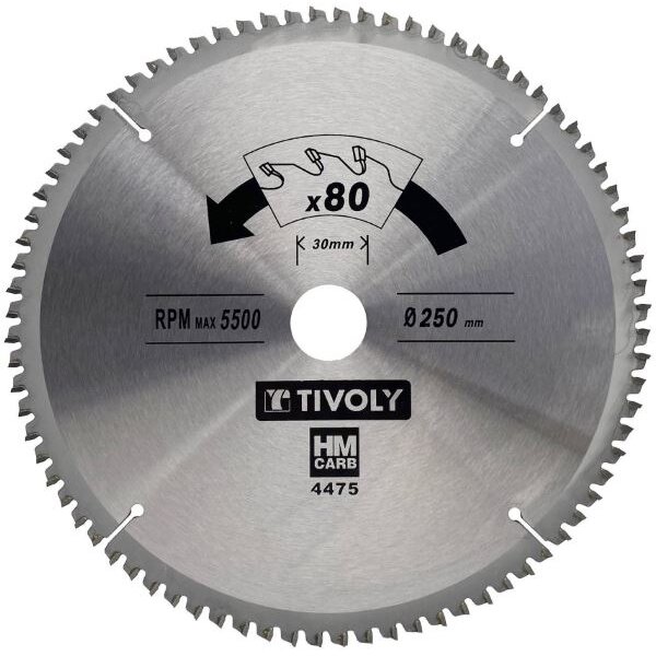 Diskinis pjūklas kietmedžiui Tivoly 254x30x3.0/2.0mm, z80, 3°, (20mm adapteris)