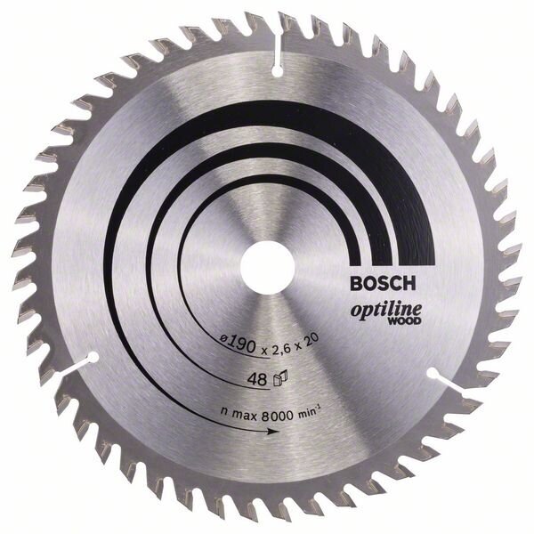 Bosch Disk.pjūkl.diskas 190x20m Optiline Wood