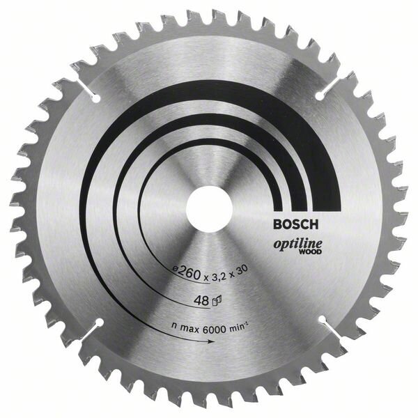 Bosch Disk.pjūkl.diskas 260x30 mm, medžiui Bosch Disk.pjūkl.diskas 260x30 mm, medžiui