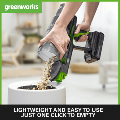 Greenworks GD24SVK4 DULKIŲ SIURBLYS-ŠLUOTA 24V su sienos laikikliu 9 Greenworks GD24SVK4 DULKIŲ SIURBLYS-ŠLUOTA 24V su sienos laikikliu 9