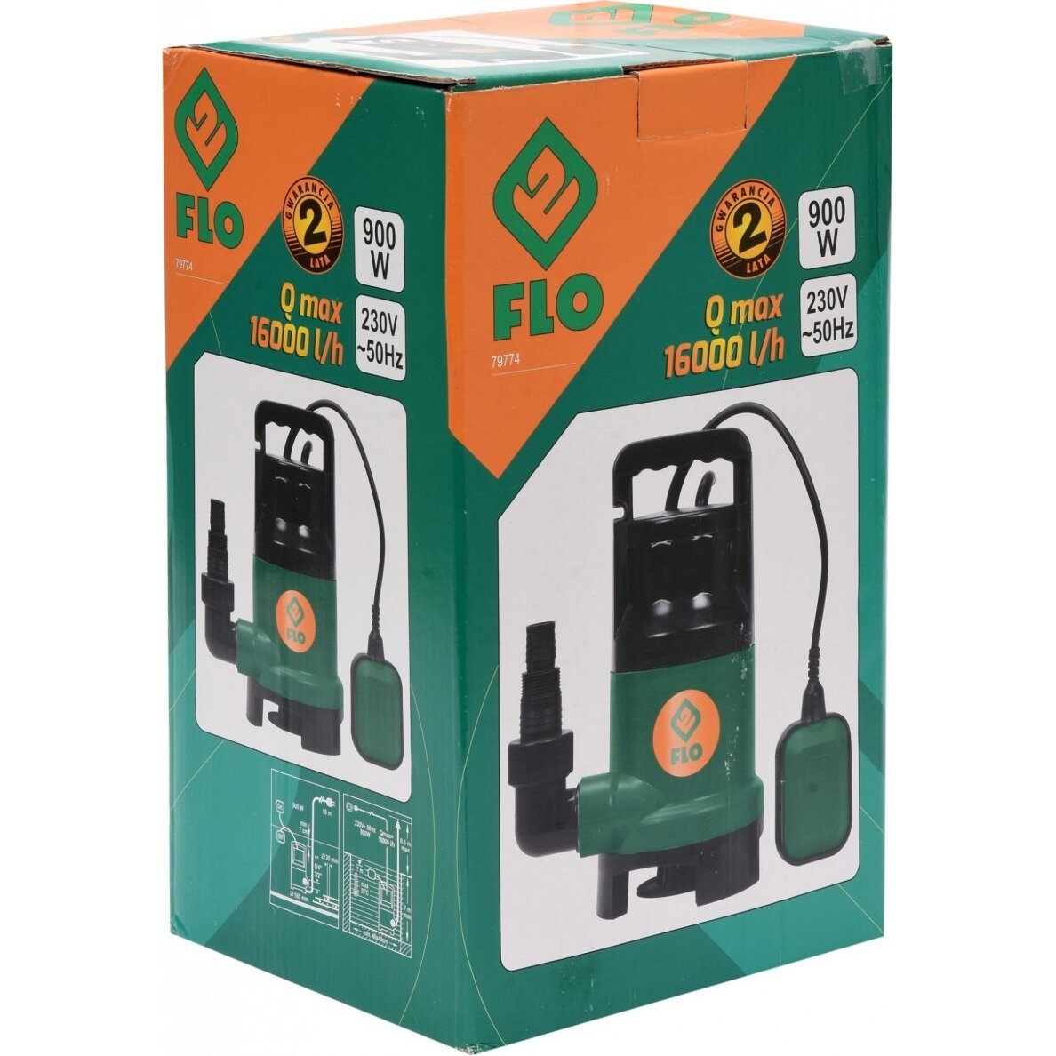 Elektrinis siurblys nešvariam vandeniui 900W, max 8.5m, 16000l/h Flo 3 Elektrinis siurblys nešvariam vandeniui 900W, max 8.5m, 16000l/h Flo 3