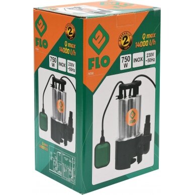 Elektrinis siurblys nešvariam vandeniui 750W, max 7.5m, 14000l/h INOX Flo 1 Elektrinis siurblys nešvariam vandeniui 750W, max 7.5m, 14000l/h INOX Flo 1