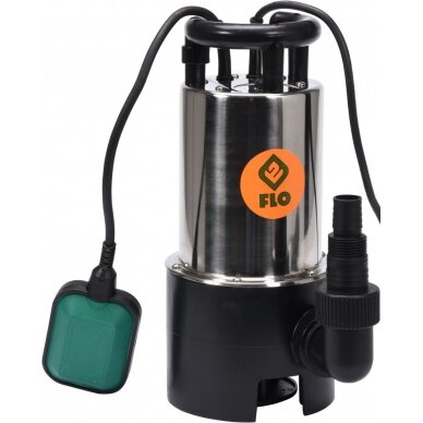 Elektrinis siurblys nešvariam vandeniui 750W, max 7.5m, 14000l/h INOX Flo Elektrinis siurblys nešvariam vandeniui 750W, max 7.5m, 14000l/h INOX Flo