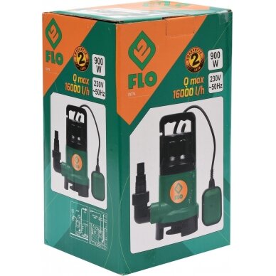 Elektrinis siurblys nešvariam vandeniui 900W, max 8.5m, 16000l/h Flo 3 Elektrinis siurblys nešvariam vandeniui 900W, max 8.5m, 16000l/h Flo 3
