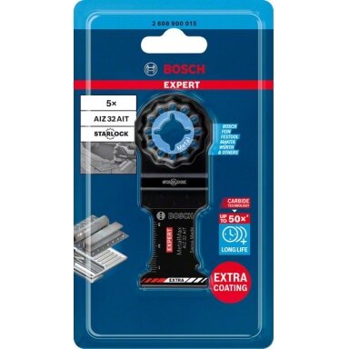 „EXPERT MetalMax AIZ 32 AIT“ daugiafunkcio įrankio geležtė, 40 x 32 mm, 5 vnt. „EXPERT MetalMax AIZ 32 AIT“ daugiafunkcio įrankio geležtė, 40 x 32 mm, 5 vnt.