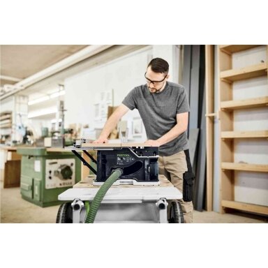 Festool CSC SYS 50 EBI-Basic-Set Akumuliatorinis stalinis diskinis pjūklas (Be akumuliatorių ir kroviklio)