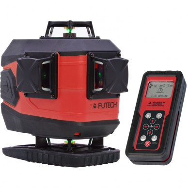 FUTECH MC4DE Multicross 4D Electronic 034.4DE lazerinis nivelyras 4 akių (Li-Ion baterija) + 180cm stovas 1 FUTECH MC4DE Multicross 4D Electronic 034.4DE lazerinis nivelyras 4 akių (Li-Ion baterija) + 180cm stovas 1
