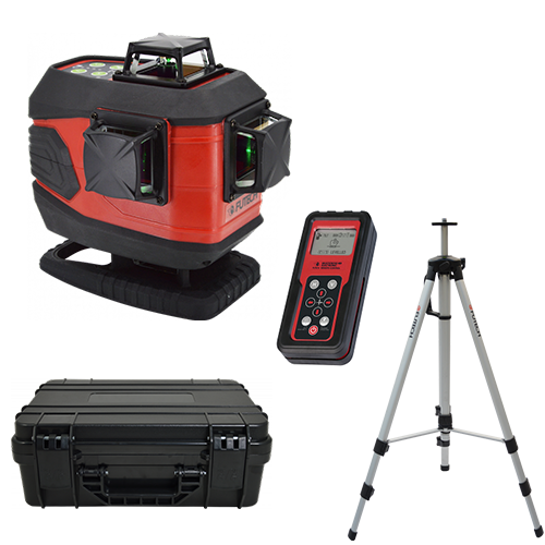 FUTECH MC4DE Multicross 4D Electronic 034.4DE lazerinis nivelyras 4 akių (Li-Ion baterija) + 180cm stovas FUTECH MC4DE Multicross 4D Electronic 034.4DE lazerinis nivelyras 4 akių (Li-Ion baterija) + 180cm stovas