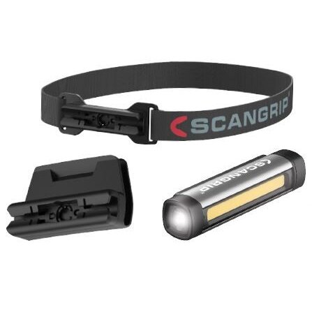 Galvos žibintuvėlis Scangrip FLEX WEAR KIT, 150lm, įkraunamas, IP20 Galvos žibintuvėlis Scangrip FLEX WEAR KIT, 150lm, įkraunamas, IP20