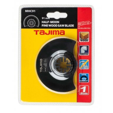 Geležtė medžiui HSS, smulki, multifunkciniam įrankiui 91mm Tajima pusmėnulis Geležtė medžiui HSS, smulki, multifunkciniam įrankiui 91mm Tajima pusmėnulis