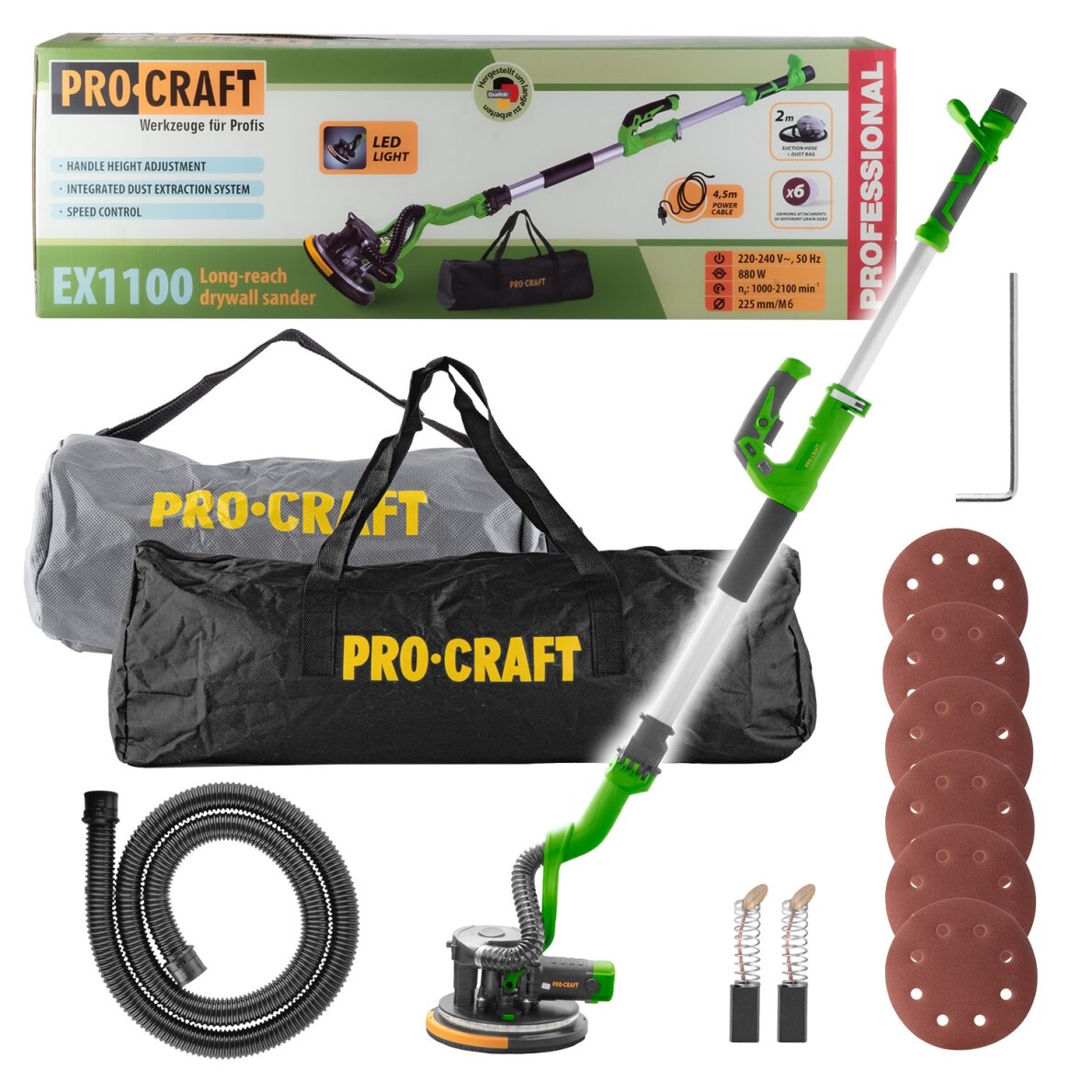 Gipso kartono šlifuoklis „ProCraft EX1100”