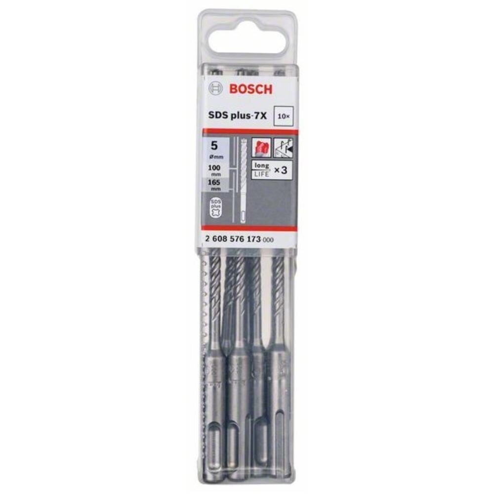 Grąžtas betonui Bosch SDS-plus, 5x100x165mm, 10 vnt. 2608576173 Grąžtas betonui Bosch SDS-plus, 5x100x165mm, 10 vnt. 2608576173