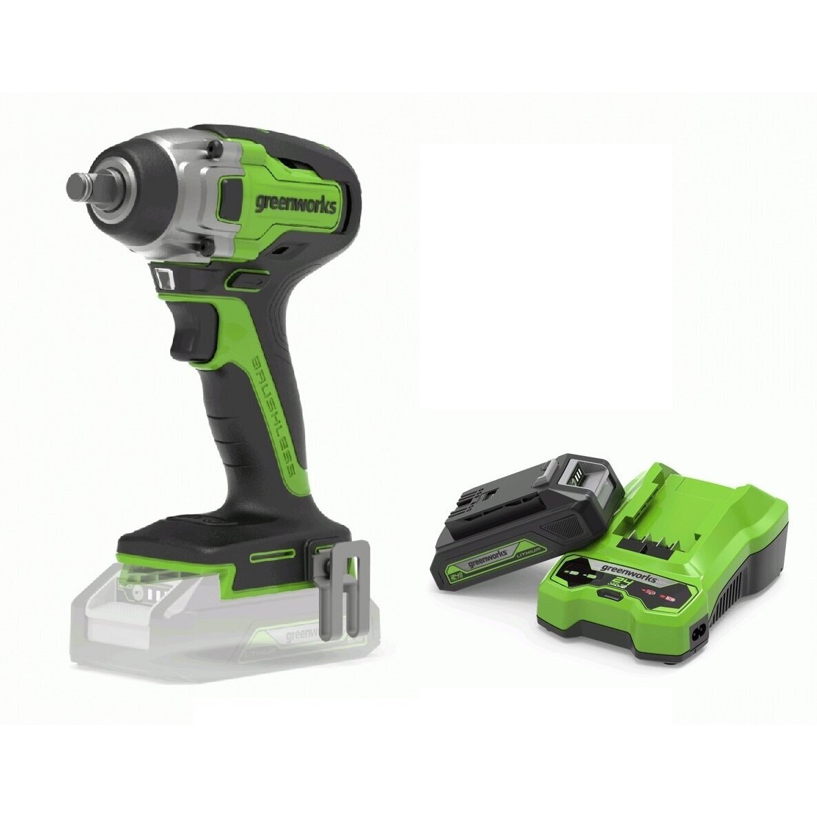 Greenworks GD24IW400 SMŪGINIS VERŽLIASUKIS (400N.m) (24V su 2Ah akumuliatoriumi ir krovikliu) Greenworks GD24IW400 SMŪGINIS VERŽLIASUKIS (400N.m) (24V su 2Ah akumuliatoriumi ir krovikliu)
