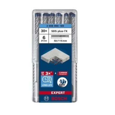Grąžtas betonui Bosch SDS-plus, 6x50x115mm, 30 vnt. 2608900180 Grąžtas betonui Bosch SDS-plus, 6x50x115mm, 30 vnt. 2608900180