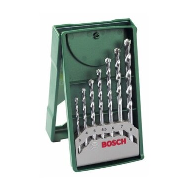 Grąžtų komplektas akmeniui Bosch, 3-8 mm, 7 vnt., 2607019581 Grąžtų komplektas akmeniui Bosch, 3-8 mm, 7 vnt., 2607019581