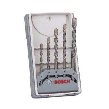 Grąžtų komplektas betonui Bosch Silver Percussion, 4-8 mm, 5 vnt. 2607017080 Grąžtų komplektas betonui Bosch Silver Percussion, 4-8 mm, 5 vnt. 2607017080