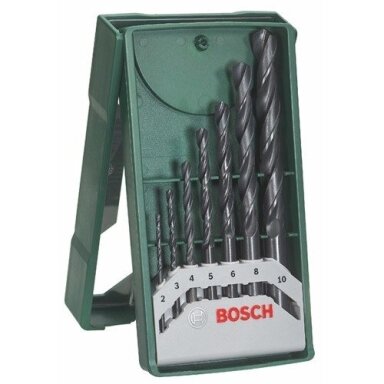 Grąžtų komplektas metalui Bosch Mini X-Line, 2-10 mm, 7 vnt., 2607019673 Grąžtų komplektas metalui Bosch Mini X-Line, 2-10 mm, 7 vnt., 2607019673